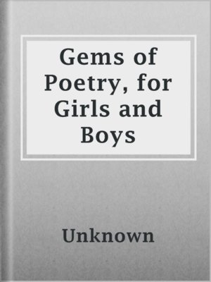 cover image of Gems of Poetry, for Girls and Boys